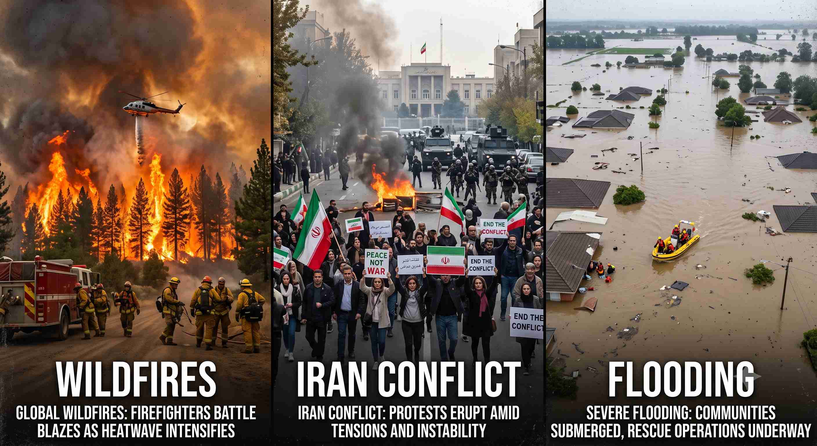 Breaking News Today: Wildfires, Iran Conflict, Flooding & Top Headlines